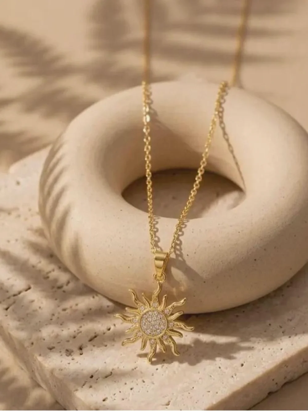 Sun Necklace for Women, Celestial Sun Pendant, Titanium Steel Necklace